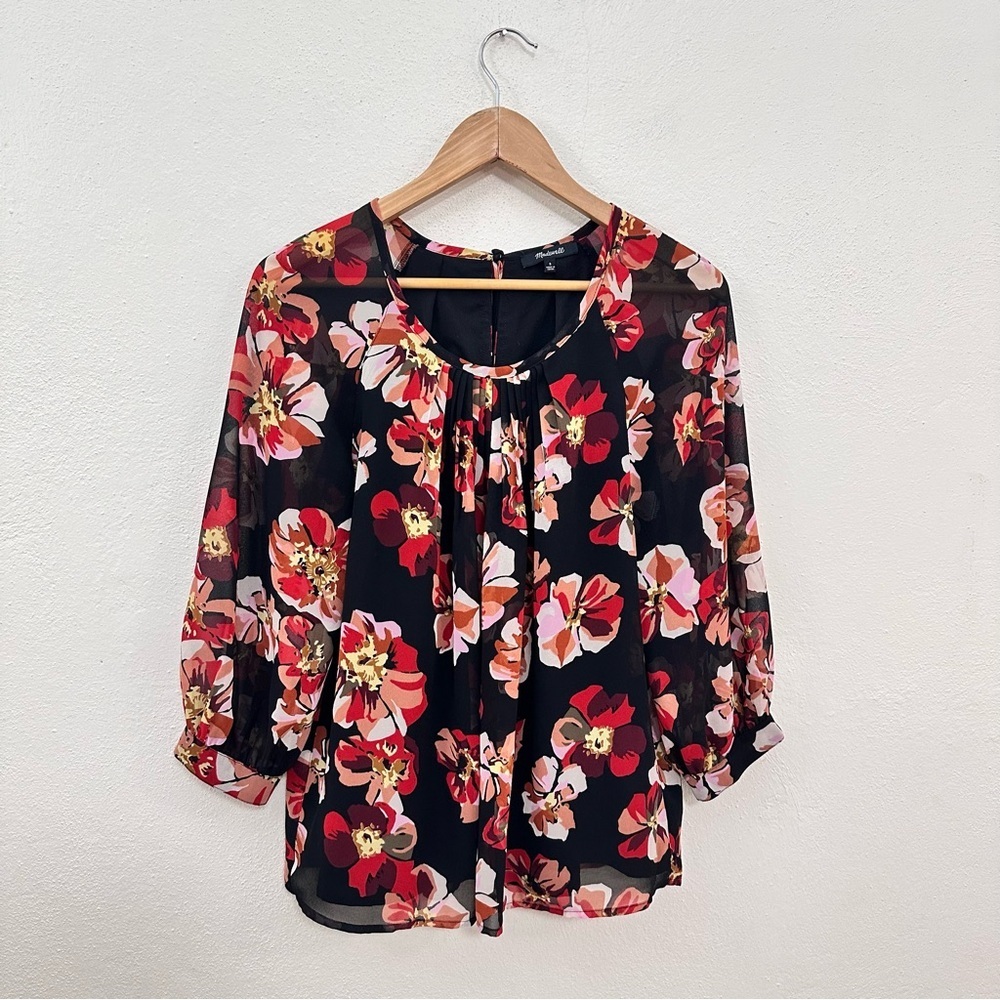 Madewell Balloon Sleeve Floral Blouse - Picture 2 of 6